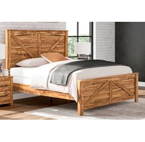 Hastiport Brown King Crossbuck Panel Bed