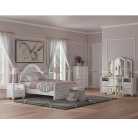 Trindura White 4 Drawer Vanity with Mirror and LED