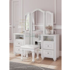 Trindura White Rectangular Vanity Mirror with LED
