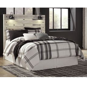 Cambeck Whitewash Queen Panel Headboard with LED and USB Charging