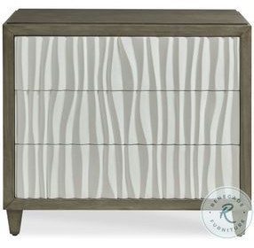 Russo Greige And White 3 Drawer Chest with USB Charging