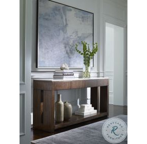 Warner Brunette Console Table with Stone Top