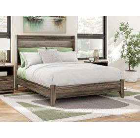 Jusika Brown Queen Storage Panel Bed with LED and 6 Drawers