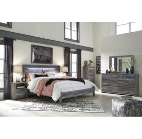 Baystorm Gray 6 Drawer Dresser and Rectangular Mirror