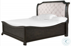 Bellamy Peppercorn King Sleigh Bed with Shaped Footboard