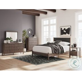 Cadmori Brown Queen Upholstered Panel Platform Bed