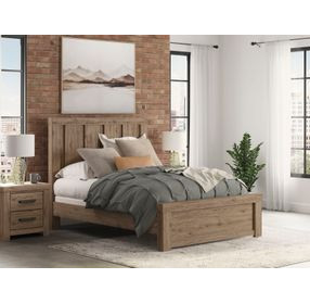 Contoura Light Brown Queen Panel Bed