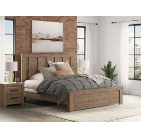 Contoura Light Brown King Panel Bed