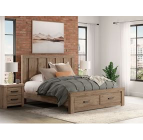 Contoura Light Brown King Storage Panel Bed