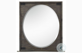 Abington Weathered Charcoal Portrait Oval Mirror