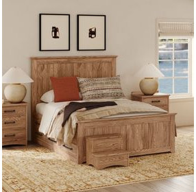 Oak Park Taupe Queen Storage Panel Bed