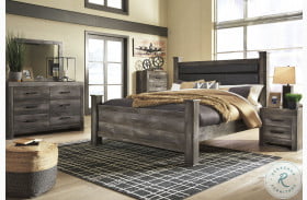 Wynnlow Gray Upholstered Poster Bedroom Set