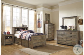 Trinell Brown Youth Panel Bedroom Set with 2 Storage Drawers