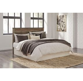 Trinell Warm Rustic Plank King or California King Panel Headboard