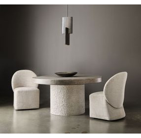 Monolith Beige 80" Round Extendable Dining Table