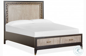 Ryker Nocturne Black and Coventry Grey Queen Panel Storage Bed