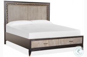 Ryker Nocturne Black and Coventry Grey Cal. King Panel Storage Bed