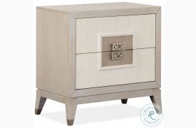 Lenox Warm Silver and Acadia White Drawer Nightstand