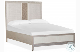 Lenox Warm Silver and Acadia White Queen Upholstered Panel Bed