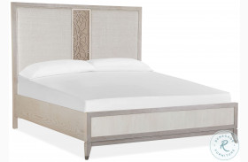 Lenox Warm Silver and Acadia White King Upholstered Panel Bed