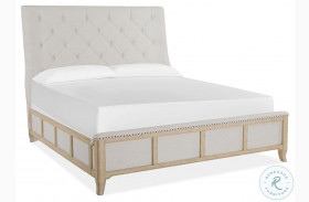 Harlow Weathered Bisque King Sleigh Upholstered Bed