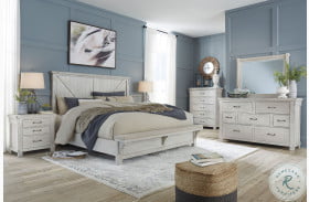Brashland White Panel Bedroom Set with Bench Footboard