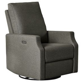 Louie Slate Swivel Glider Power Recliner with USB Charging