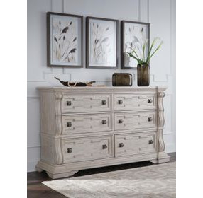 Valleymont Antique White 6 Drawer Dresser