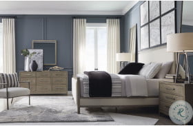 Chrestner Grey And Beige Upholstered Panel Bedroom Set