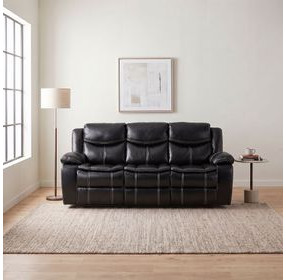 Bastrop Black Double Reclining Sofa