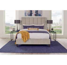 Avery Dune Natural Performance Fabric King Upholstered Panel Bed