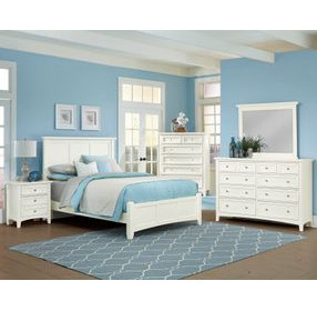 Bonanza White California King Mansion Panel Bed