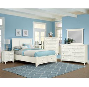 Bonanza White Full Mansion Storage Panel Bed