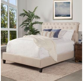 Cameron Downy Natural Queen Upholstered Panel Bed
