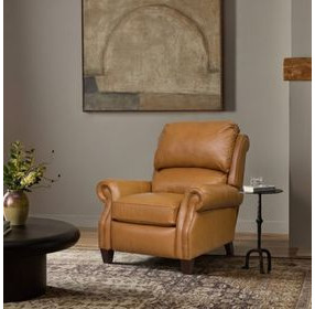 Churchill Shoreham Ponytail Leather Push Thru The Arms Recliner with Nailhead Trim