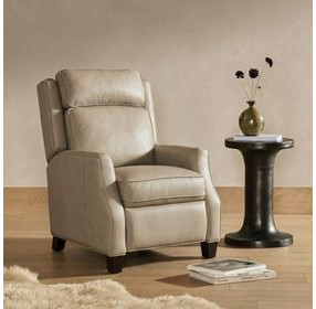 Nixon Shoreham Cream Leather Push Thru The Arms Recliner