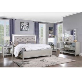 Sliverfluff Silver and Champagne Rectangular Dresser Mirror with LED