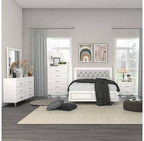 Casilda White 5 Drawer Chest