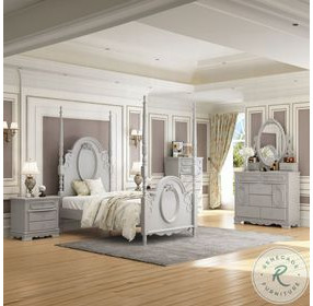 Flora Gray 6 Drawer Dresser with Door