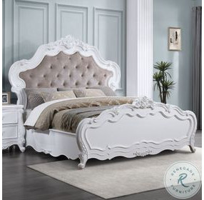 Latisha White Queen Upholstered Bed