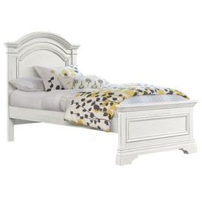 Olivia Brushed White Twin Panel Bed