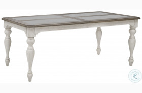 Glendale Estates Distressed White And Dark Wood Tone Extendable Dining Table