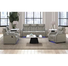 Tundra Simba Taupe 86" Motion Reclining Sofa with Wireless Charger and LED