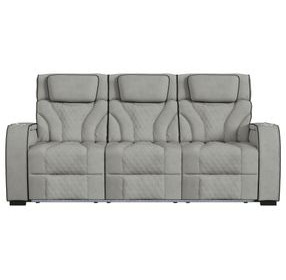 Tundra Simba Taupe Motion Reclining Living Room Set with Wireless Charger and LED