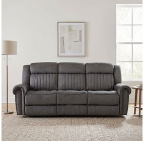 Brennen Charcoal Power Double Reclining 89" Sofa