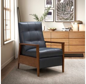 Bridget Santa Fe Ocean Leather Push Thru The Arms Recliner