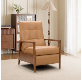 Bridget Santa Fe Brandy Leather Push Thru The Arms Recliner