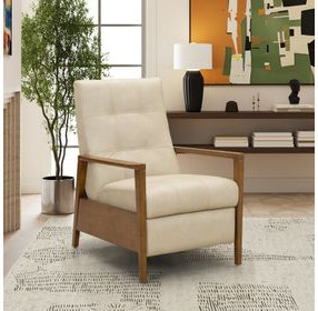 Bridget Cashmere Stone Leather Push Thru The Arms Recliner