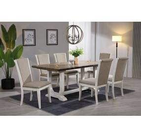 Briton Lake Rustic and White Wash 72" Rectangular Dining Table