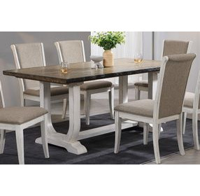 Briton Lake Rustic and White Wash Rectangular Dining Room Set